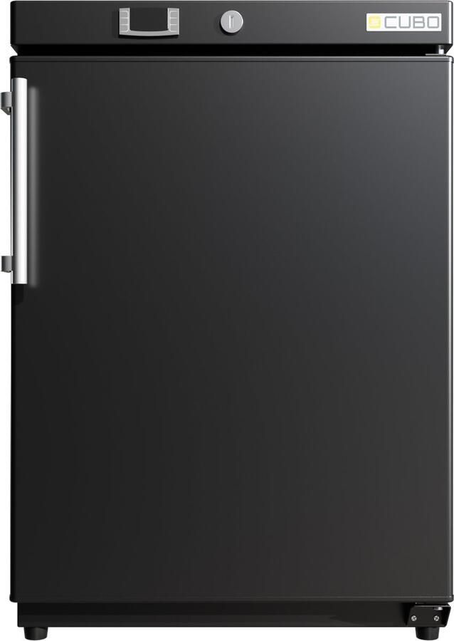CUBO Horeca Vriezer 110L Zwart met LED-verlichting 1 deur met 3 planken Energiezuinig CS-BF200V