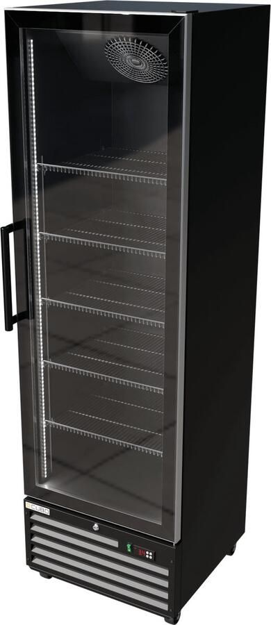 CUBO Horeca koelkast 361L – 1 Glasdeur – 5 Legplanken – Zwart Interieur – CS-SU400- Frigo - Foto 2