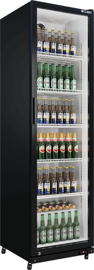 CUBO Horeca Koelkast 373L Glazen deur met LED-verlichting Afsluitbaar met slot Energiezuinig CS-390W
