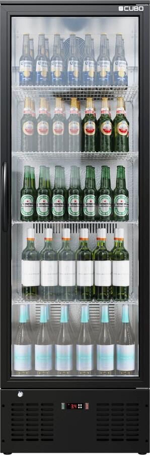 CUBO Staande Barkoelkast 300L 1 Scharnierende Glazen Deur Afsluitbaar CS-310H Frigo