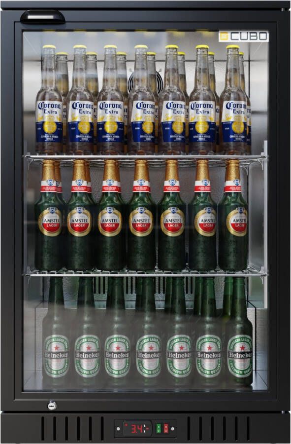 CUBO Barkoelkast 133L 1 Glazen deur Afsluitbaar met slot 72 flessen Energiezuinig CS-130H-EE- Frigo