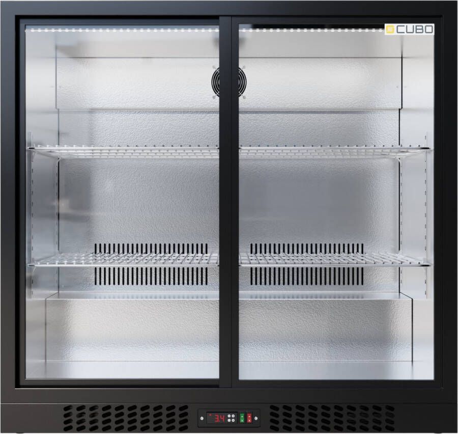 CUBO Barkoelkast 207L 2 Schuifdeuren van glas Afsluitbaar met slot CS-210S-EE- Frigo