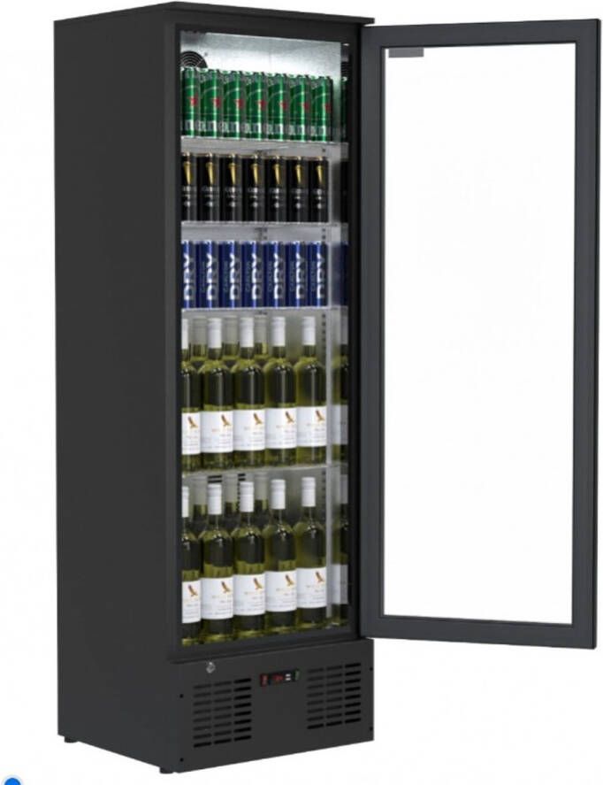 CUBO Staande Barkoelkast 300L 1 Scharnierende Glazen Deur Afsluitbaar CS-310H Frigo