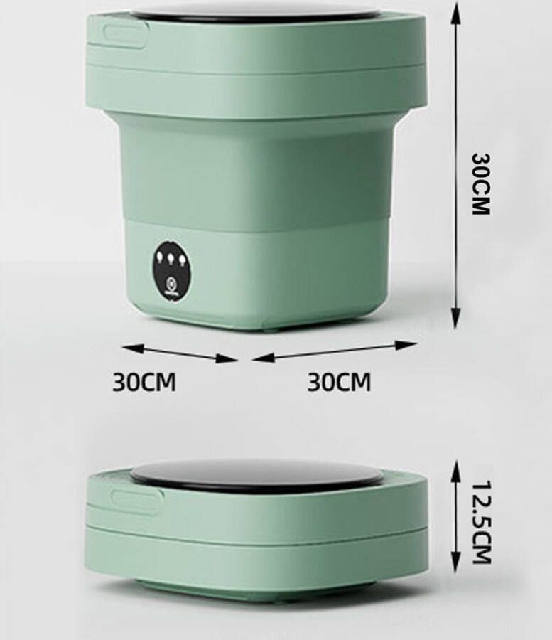 Daily essentials D-essentials mini wasmachine Inklapbaar Met centrifuge Draagbare wasmachine Opvouwbaar Kampeer wasmachine Groen