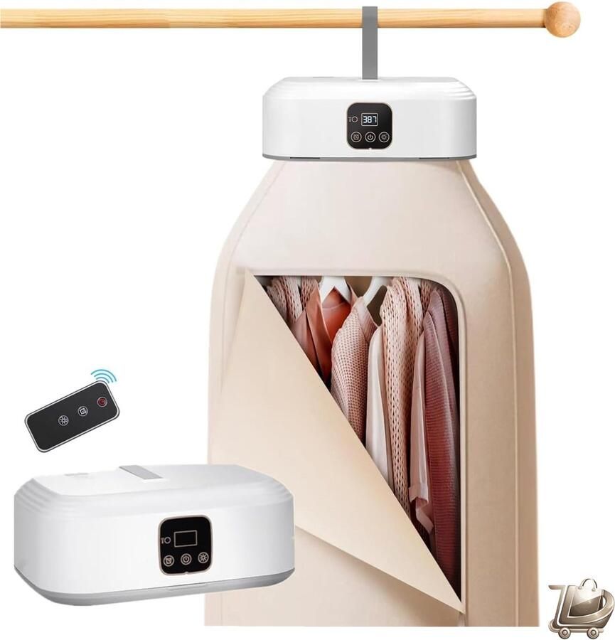 Dailysimple Mini Droger Set met Warmtepomp 1-8 Uur Timer Afstandsbediening UV Sterilisatie Compact voor Thuis Zakelijk Hotel en Camping Energieklasse A+