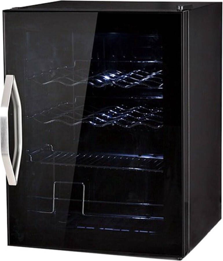 DailySupplies Minibar Mini Koelkast Glazen Deur Drankenkoelkast Flessenkoelkast 60L Ultra Black