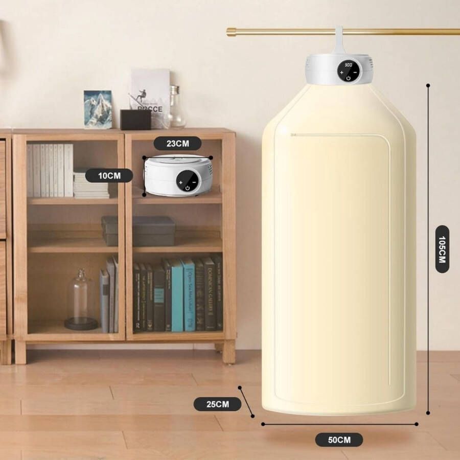 DD Mini Droger Mini Wasmachine Mini Wasdroger 25x50x105cm Beige