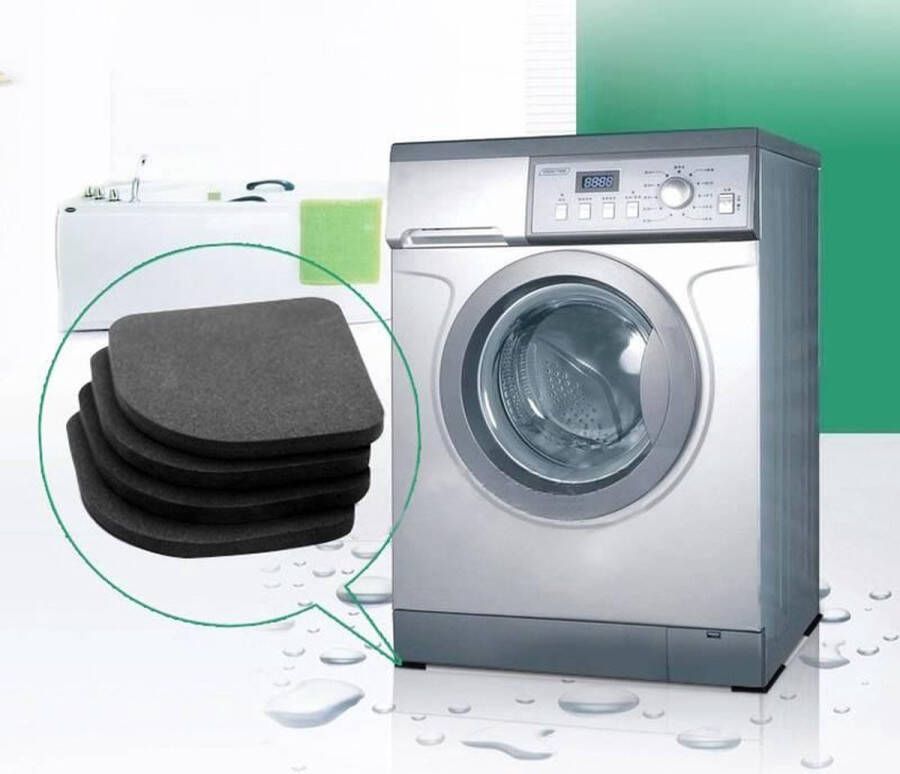 DisQounts Trillingsdempers anti trillingsmat wasmachine anti trilmat wasmachine 4 stuks vibratiedempers rubber pads voor de wasmachine