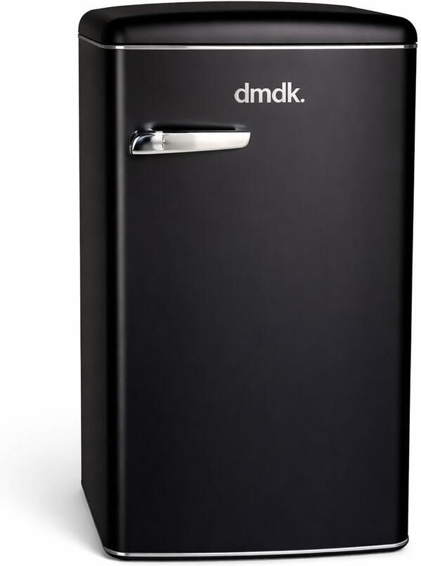 Dmdk DKB1 vrijstaande retro tafelmodel koelkast met vriesvak mat zwart
