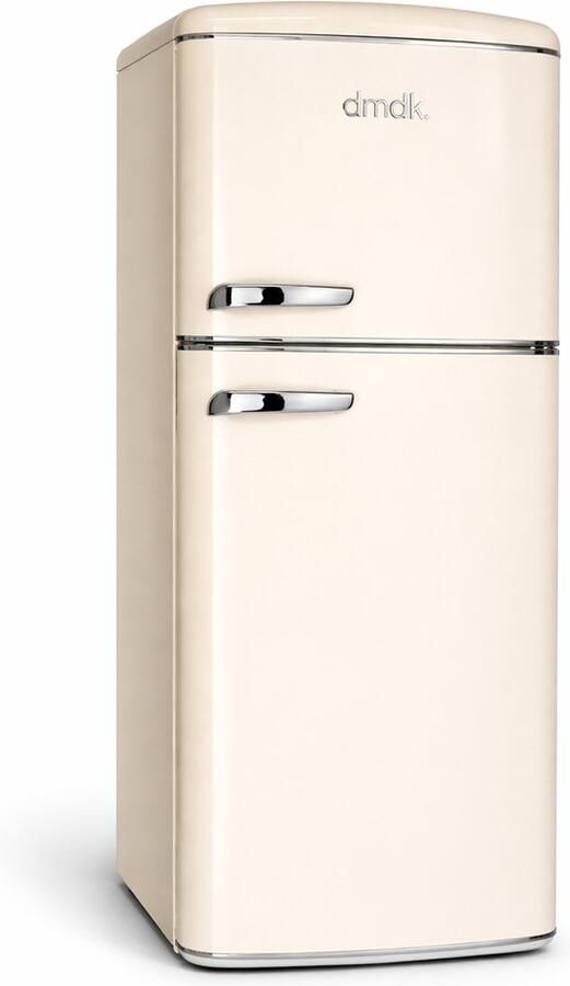 Dmdk DKC2 vrijstaande retro koelkast met vriesvak creme 146 CM hoog