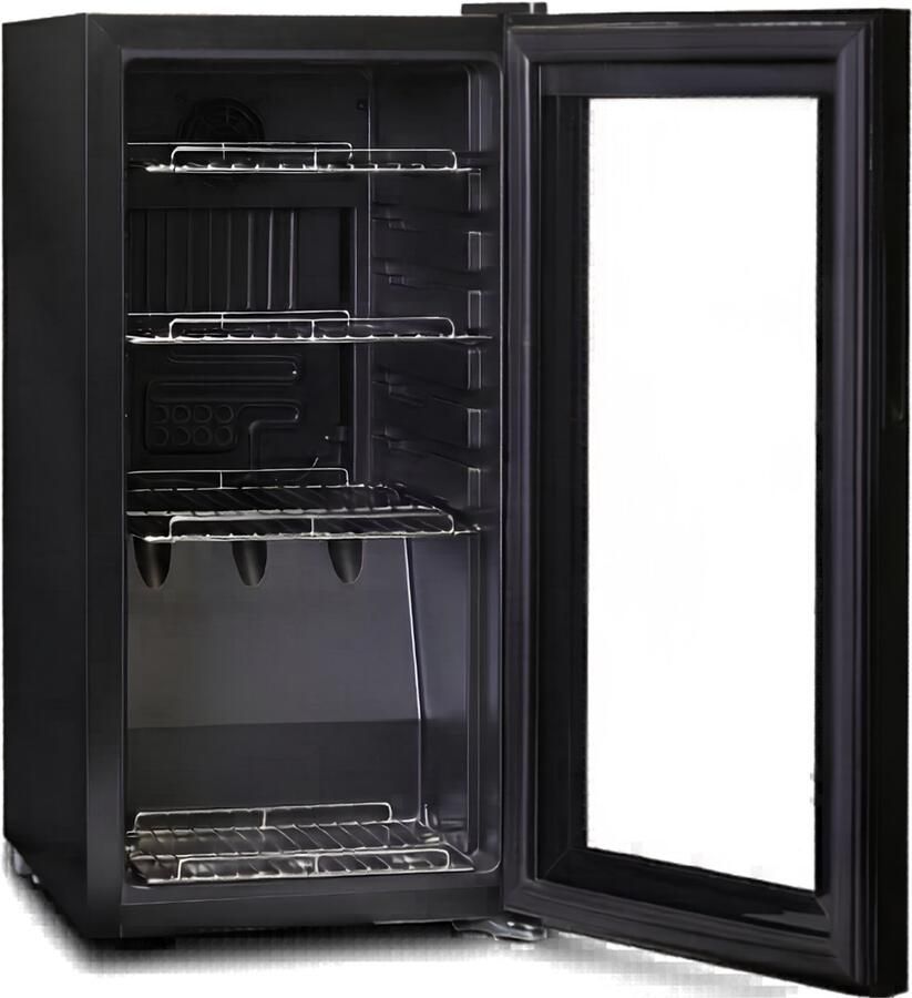 DNA Koelkast Vrijstaande Minibar voor Slaapkamer & Kantoor Luxe Mini Koelkast met Vriesvak Zwart 45cm x 35cm x 70cm