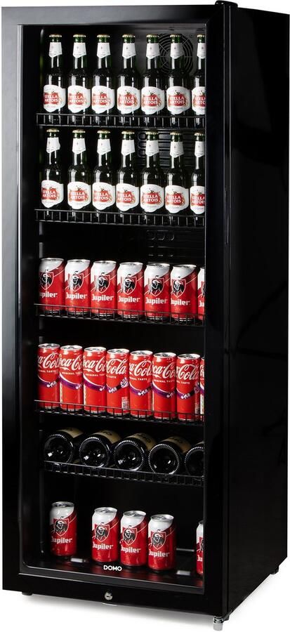 Domo DO91611BK Drankenkoelkast Barkoelkast Glazen Deur Energieklasse C 237L Zwart
