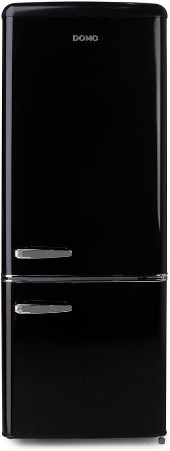 Domo DO91706R Retro Koelkast Koelvriescombinatie Energieklasse D 191 L Zwart