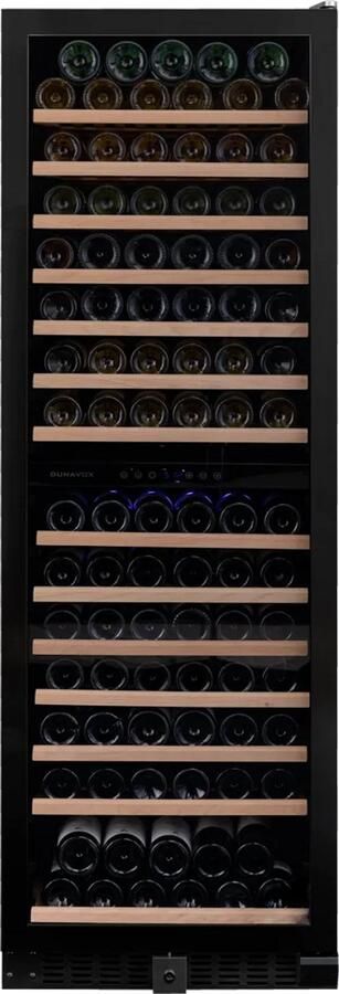 Dunavox Grande-166 Wijnkoelkast DX-166.428DMBK 2 Zones Mat Zwart Mat Zwart