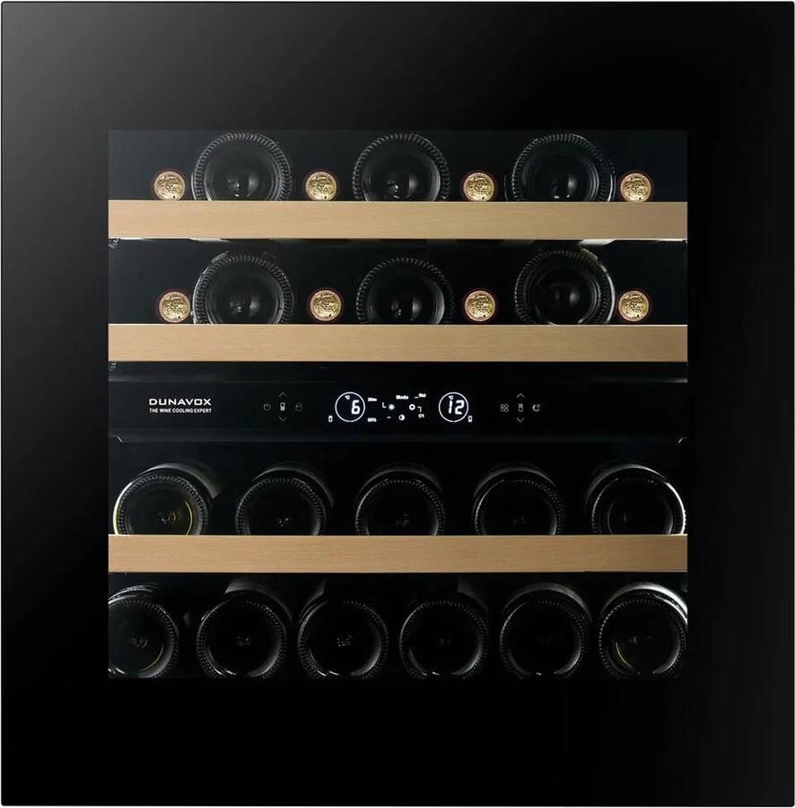 Dunavox Horizon-25.TO Wijnkoelkast DVH-25.65DMB.TO 2 Zones Mat Zwart Mat Zwart