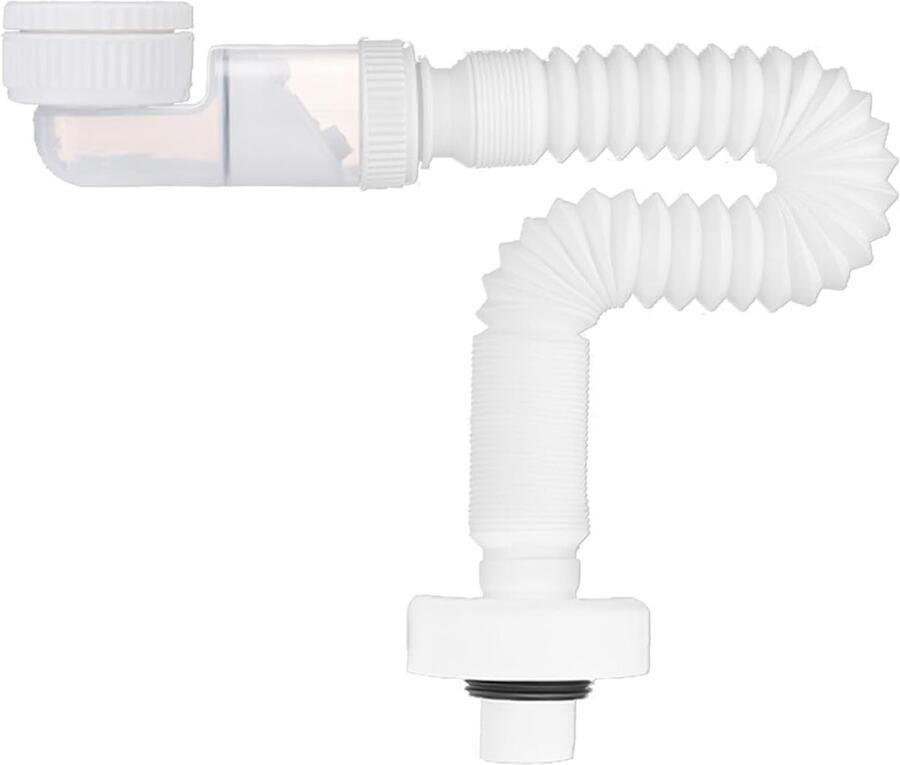 1 4 inch siphon flexibele buis ruimtebesparende afvoer afvoerpijp met geurafsluiting voor gootsteen vaatwasser wasmachine