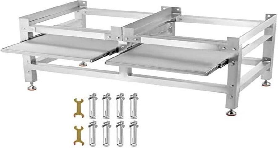 267 kg wasmachine verhoger platform voor wasmachine en droger 122 cm x 63 5 cm x 55 8 cm aluminium wasmachinevoet aluminiumlegering en roestvrij staal Wasmachine verhoger