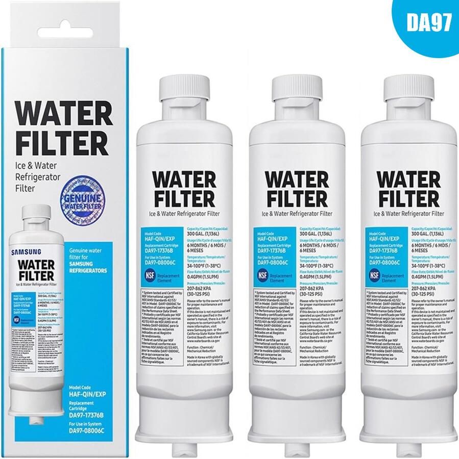 3-delig Waterfilter Set Voor Samsung Koelkast – Geschikt voor DA97-17376B DA97-08006C HAF-QIN & HAF-QIN EXP