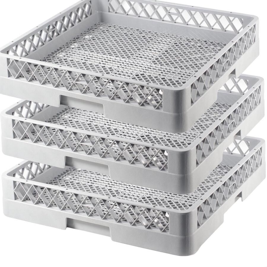 3 Stuks Professionele Spoelmand voor Glazen Bestek en Kopjes Universele Vaatwassermand 50x50 cm