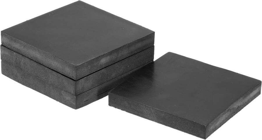 4 Antivibratie Rubber Pads 9 cm Vierkant Antislip voor Wasmachine Droger en Airconditioning Trillingsisolatie en Geluidsdemping [0 6 inch dikte]
