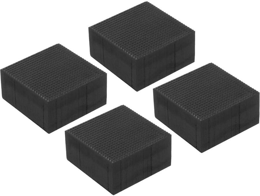 4 Pack Rubber Anti-Vibration Mats Vierkante 1.97 x 1.97 x 1 Inch voor HVAC Air Conditioning Compressors Wasmachines Drogen Zwart