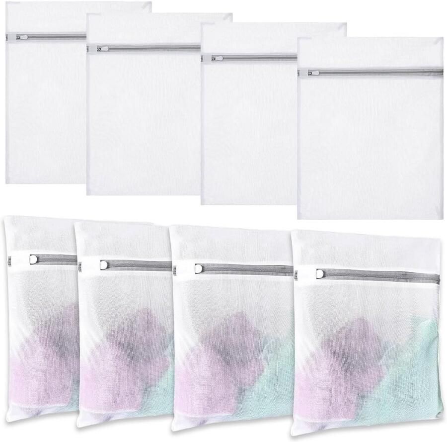 8 Delige Wasmachine Wasnetten Binnenhoes 40x30 cm voor Fijne Was met Veilige Ritssluiting