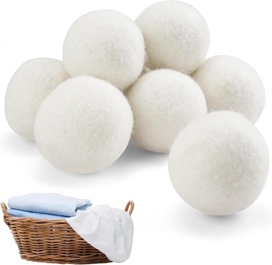 9x Schepenwol Droogballen 4cm Natuurlijke Wasmachine Drogerballen voor Zachte & Snel Drogen Kleding