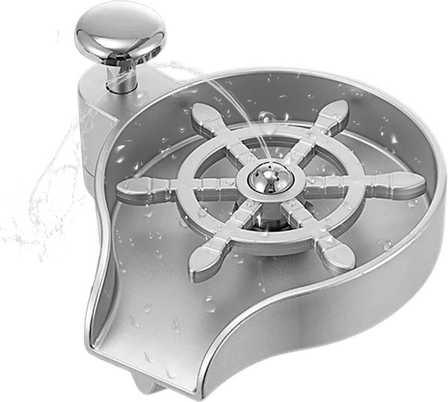 Aanrecht Wasmachine Keuken Spoeler Gereedschap Reinigen Geïntegreerd Zeepdispenser 15x7cm Mondstuk Zilver