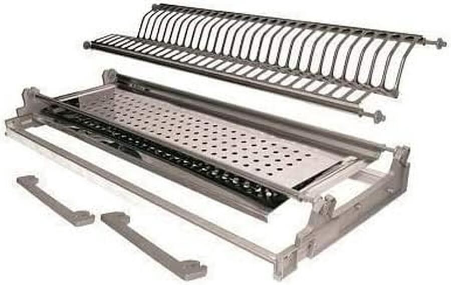 Afdruiprek RVS Keukenrek Houders Keuken Organiseren Verstelbaar Frame 56 cm Kastmaat Zilver