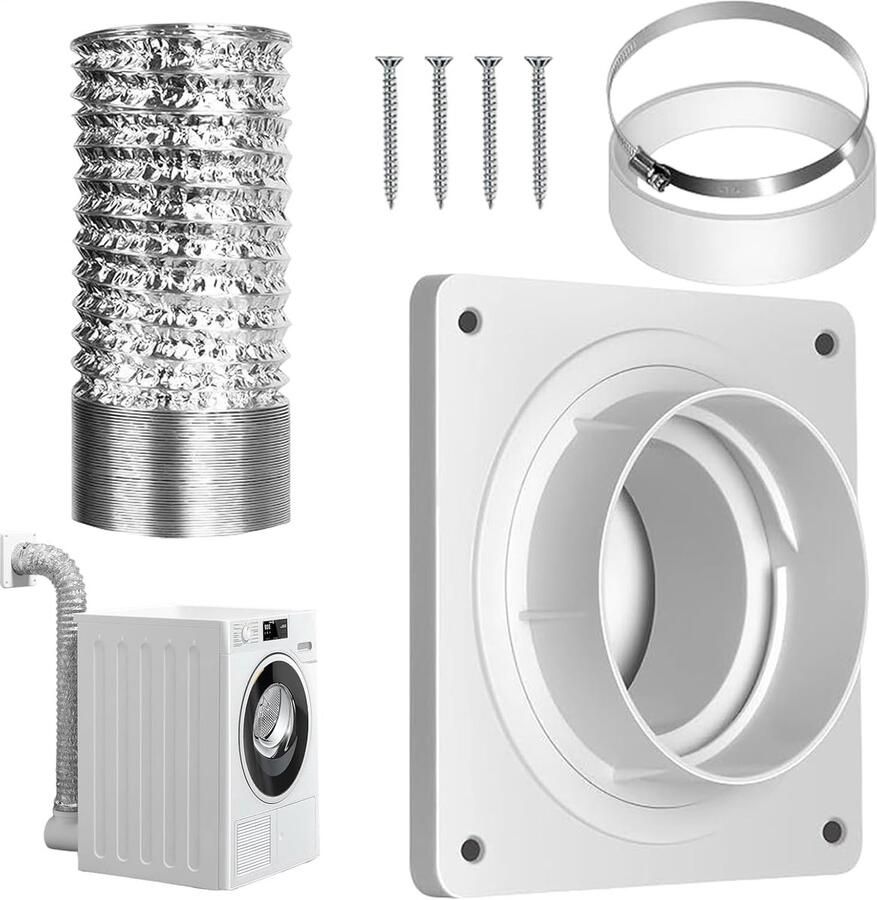 Afvoerset Droger en Zondroogrek voor Wasmachine en Ventilator Universele Binnendrainage