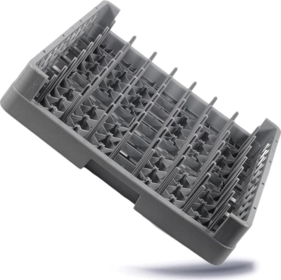 Afwasmand Horeca Bordenmand Mokkenmand Efficiënt Afwassen Aanpasbare Indeling 50 x 50 x 10 cm Grijs
