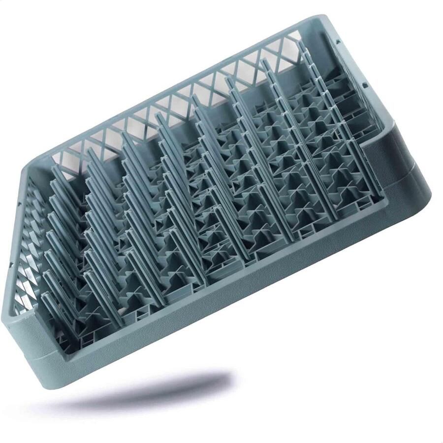 Afwasmand Horeca Bordenmand Mokkenmand Grote Keukens Aanpasbare Indeling 50 x 50 x 10 cm Grijs