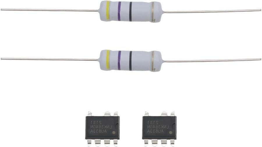 Allecto Plus 2-Delige set IC Component Energy Efficient Off Line Schakelaar met Weerstand 47 Ohm voor Wasdroger Reparaties AEG Bosch Siemens Compatibel