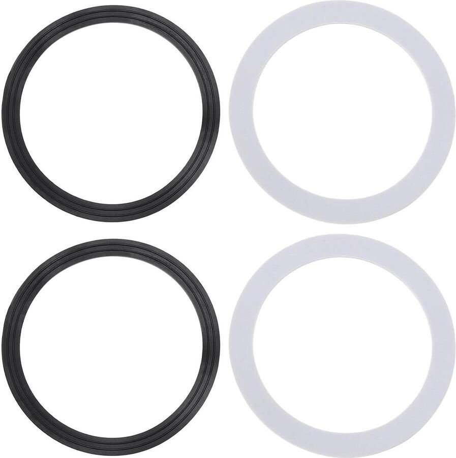 Allecto Plus 2 Set Afdichtringen Wasmachine Rubber O-Ringen Afdichtingen voor Badkamer Keuken Toilet Zwart & Wit 107mm Accessoires toevoegen