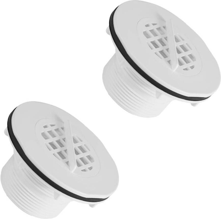 Allecto Plus 2 stuks Inlaatzeef voor Zwembadpomp Compatibel met Filterpompen en Slangen van 254-127cm Vervangende Onderdelen met Rubberen Wasmachine Inclusief Filtermoer en Rooster