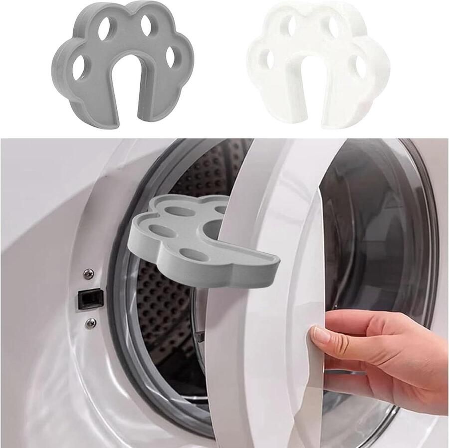 Allecto Plus Flexibele wasmachine deurstopper in berenpootvorm 2 stuks voorkomt schimmel universeel gebruik