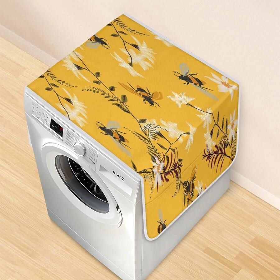Apparaat Hoezen Wasmachine Droger Apparaten Beschermen Met Opbergzakken 117 x 485 cm Bijenprint