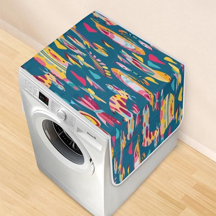Apparatenhoezen Wasmachine droger Apparaten beschermen Met opbergzakken 117 x 485 inch Dieren schilderij