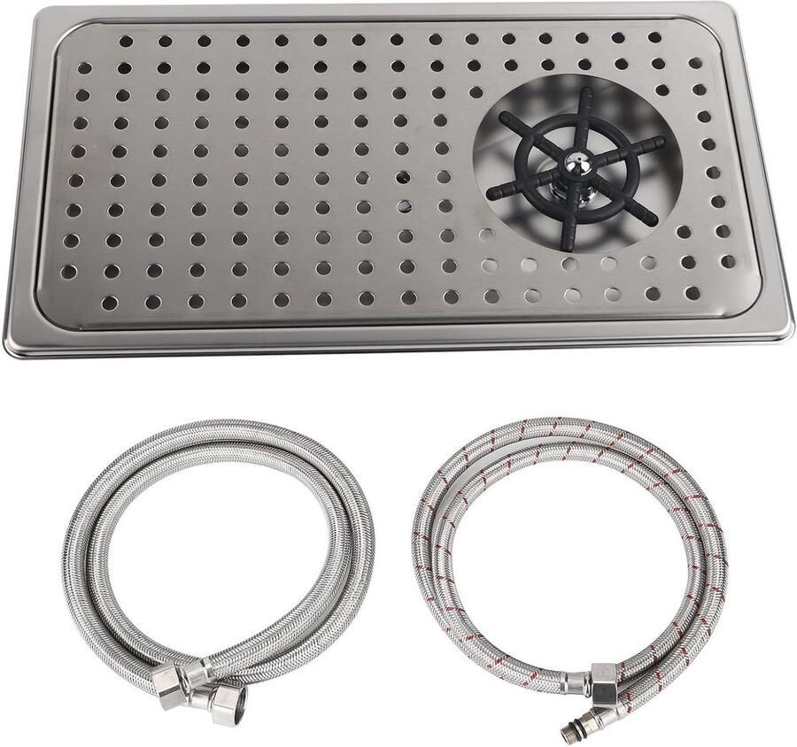 Automatische Bekerwasmachine Glazen Spoeler Snel Glazen Reinigen Hogedruk Multi-hoek 44x24x9 cm Zilver