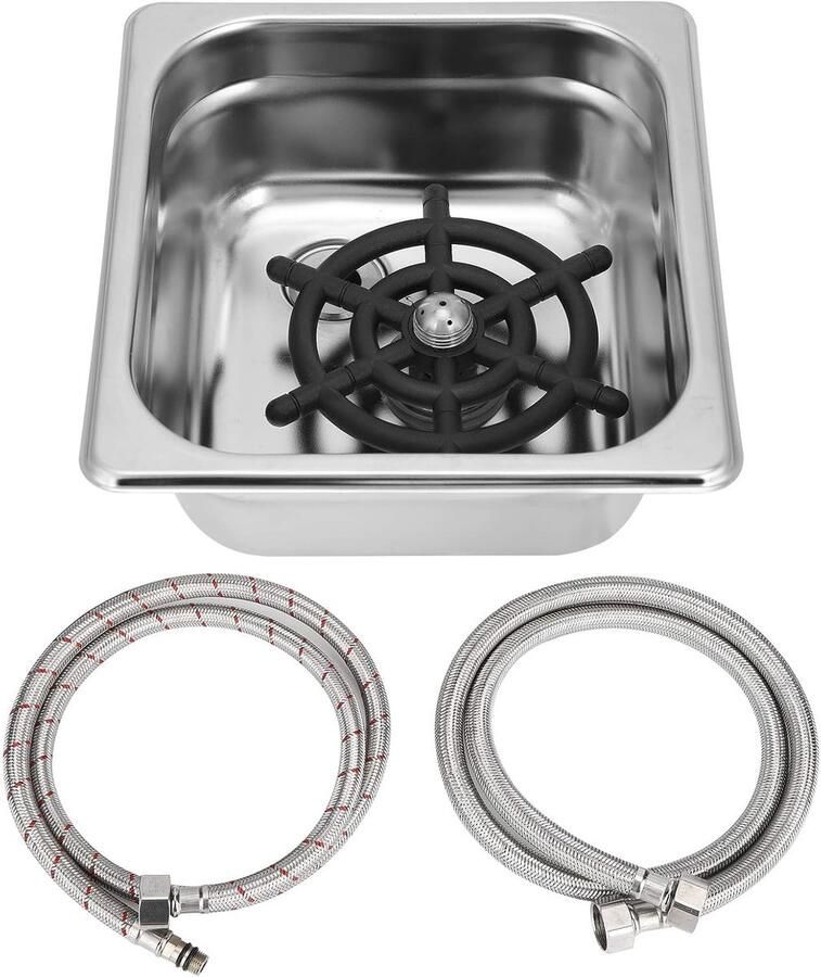 Automatische Bekerwasser Glazen Spoelmachine Bar en Keuken Duurzaam Roestvrij Staal Onderbouw Model Zilver