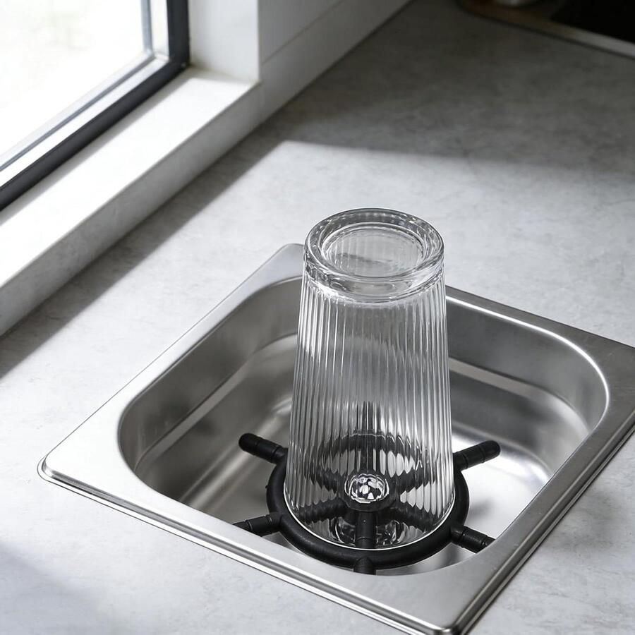 Automatische Bekerwasser Ingebouwde Kan Spoeler Snel Glazen Reinigen Hogedruk Spoeling 17.5 x 16.3 x 12 cm