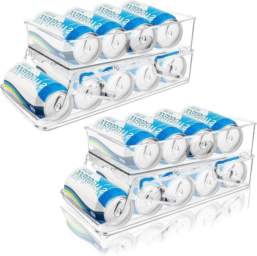Automatische Blikjesdispenser voor Koelkast Transparante Opbergoplossing voor Dranken Bier en Frisdrank Ideaal voor Keuken en Aanrecht