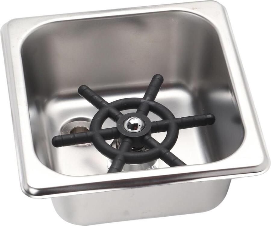 Automatische Glas Spoeler Bekerspoeler Aanrecht Snel Glazen Wassen Hoge Druk Reiniging 11.5cm Diameter Zilverkleurig