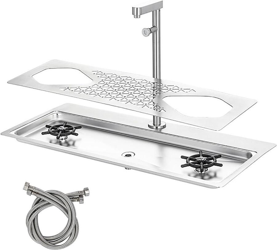 Automatische Kopjeswasser Glas Spoeler Bekerspoeler Snel Glazen Reinigen Dubbele Kop 665 cm x 288 cm RVS