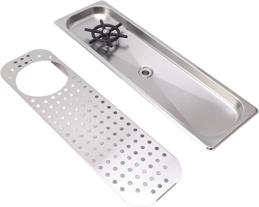 Bekerspoeler Bar Glazenwasser Snel Glazen Wassen Hoge Druk Reiniging 52 x 17 cm Roestvrij Staal