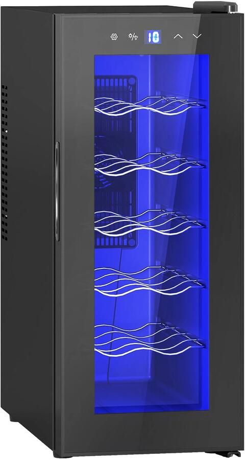 Benelux Select Wijnklimaatkast – Wijnkoelkast – Wijnklimaatkast Vrijstaand – 12 Flessen 8 tot 18 ℃ 26.5 x 51.5 x 65 cm