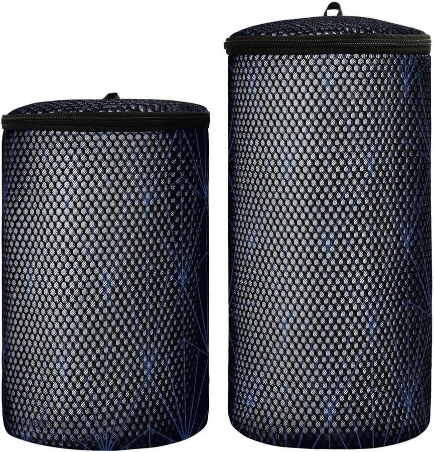 Blauwe Vintage Bloemen Schoen Waszak Sneaker Wasmachine Tas 2Pcs Mesh Waszak Schoen Tas Voor Wasmachine