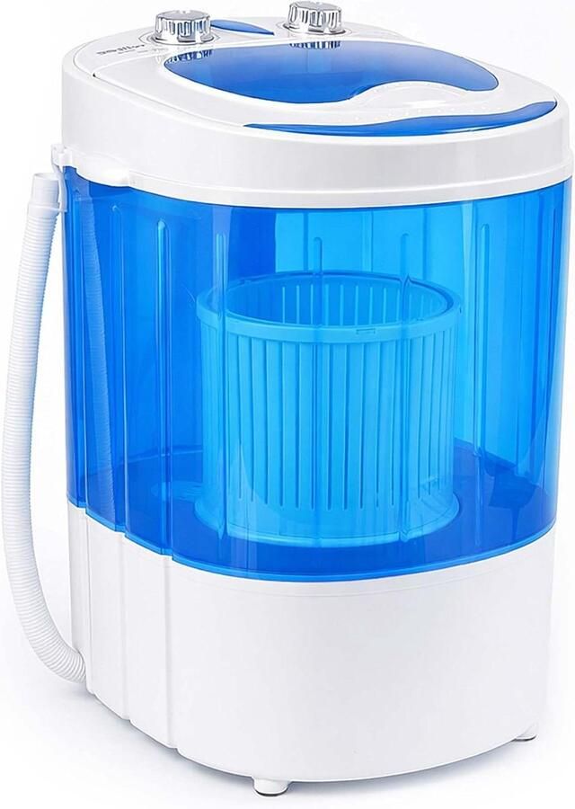 Campingwasmachine Mini Wasmachine Reizen en Kamperen Wassen en Centrifugeren 3 kg Capaciteit Blauw