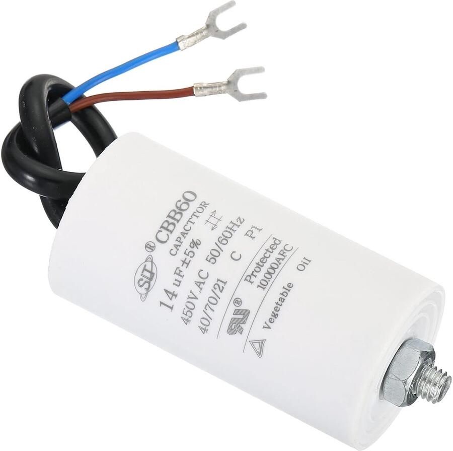 CBB60 14uF loopcapacitor AC 450V 2 draden 50 60Hz cilinder bodem met schroef 75 x 40mm voor wasmachine waterpompen motorstart