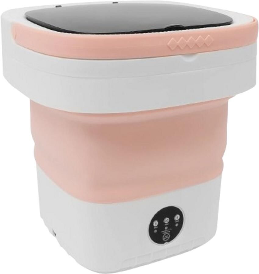 Cellista Mini Opvouwbare Wasmachine 12L Compacte Wasmachine Draagbare Wasmachine Opvouwbare Reiswasmachine Camping Wasmachine 3 Wasprogramma's Roze